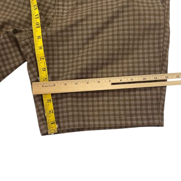 Vurt Chino Shorts Men's Size 36 Brown Check Flat Front High Rise Outdoor - Picture 4 of 10